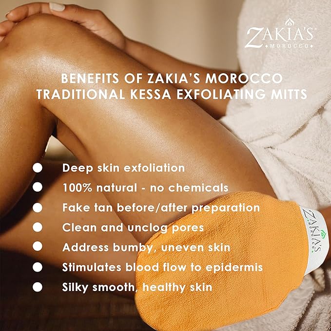 Original Kessa Exfoliating Glove -Value Pack (2pcs) -Pink -Microdermabrasion At Home Exfoliating Mitts, Removes unwanted dead skin, dirt and grime and Keratosis Pilaris. Great for spray tan removal