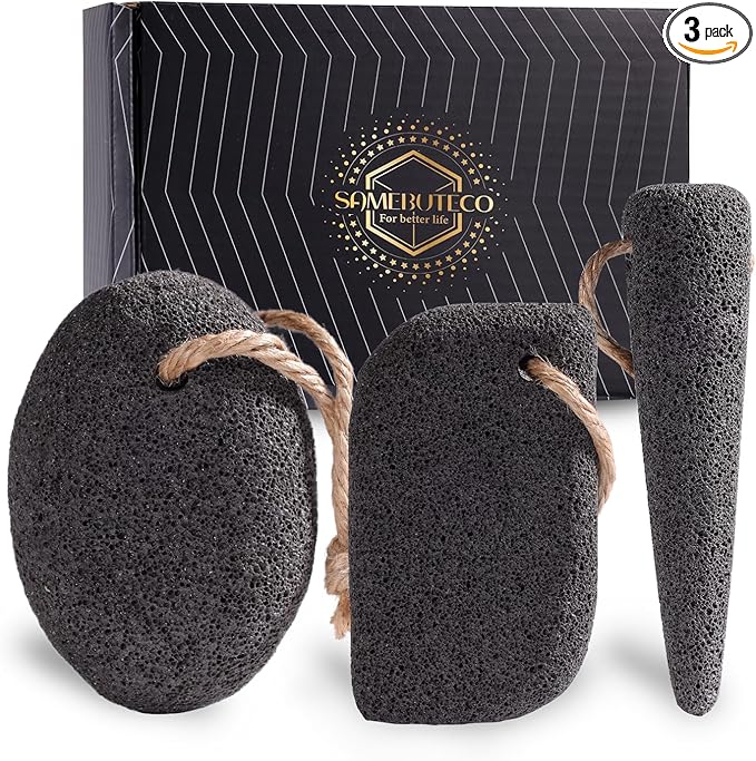 SAMEBUTECO 3 Shapes Natural Volcanic Pumice Stone for Feet Pumice Cleaning Stone for Sole of The Foot,Edges of The Foot,Toe Seams,Foot Scrubber for Dead Skin Remover Deep Clean