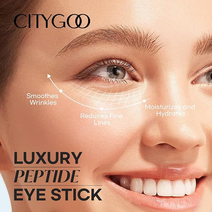 CITYGOO Retinol Eye Stick With Collagen, Hyaluronic Acid For Dark Circle, Under Eye Cream Anti Aging, For Puffiness and Bags Reduces Fine Lines (Peptide Crystal Blue Edition 3g)