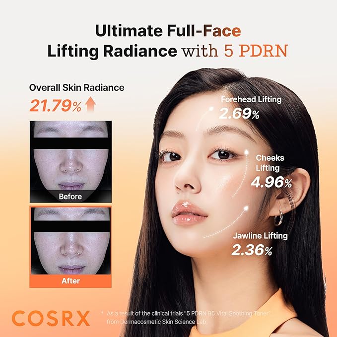 COSRX 5 PDRN B5 Vital Soothing Toner - Korean Toner for Rejuvenating & Soothing Skin with Salmon DNA, Centella, Lactobacillus PDRN & Panthenol, Mothers day gift for Mom, Korean Skin Care 9.46 fl.oz.