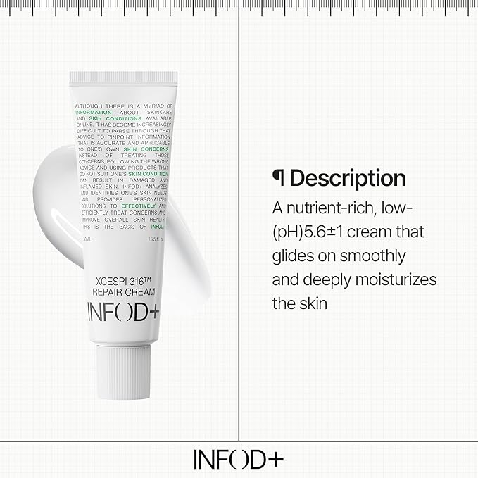 INFODPLUS Sensitive Skin Moisturizer Face Cream with Ceramide and Panthenol, Barrier Repair Support Hydrating Soothing Cream, Lightweight Calming Facial Moisturizer, Korean Skincare 1.69 fl oz, 50ml