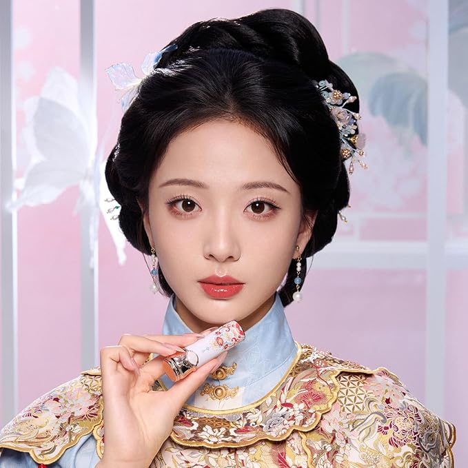 Flower Knows Little Angel Cream Blush and Butterfly Cloud Collar Glossy Lipstick Set,Buildable & Blendable Dewy Makeup,Soft Long-Lasting Cute Make Up(Blush 04 Rose Ashes + Lipstick C08 Sunset Clouds)