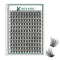 Lash Clusters 144pcs Individual Lashes D Curl 18mm Eyelash Clusters KEYYOU Air Touch Cluster Lashes Super Lightweight Soft Wispy Comfortable Easy DIY at Home(Air01-D-18mm)