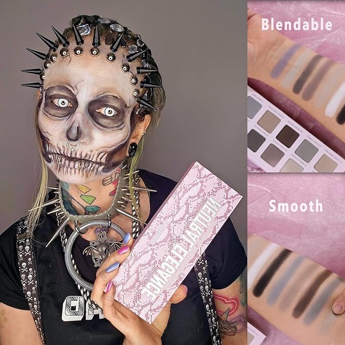 All Matte Neutral Eyeshadow Palette, Cool Toned Grey Smoky Eyeshadow Palette for Hazel Brown Eyes, High Pigmented Mauve Taupe Natural Eye Shadow Pallet for Older Women, Blendable & Long Last,Talc Free