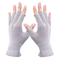 MIG4U Fingerless Moisturizing Gloves, Half Finger Touchscreen Beauty Glove for Eczema, SPA, Dry Hands, Skin Treatment, Summer Sun UV Protection, Pale Purple, 1 Pairs L/XL