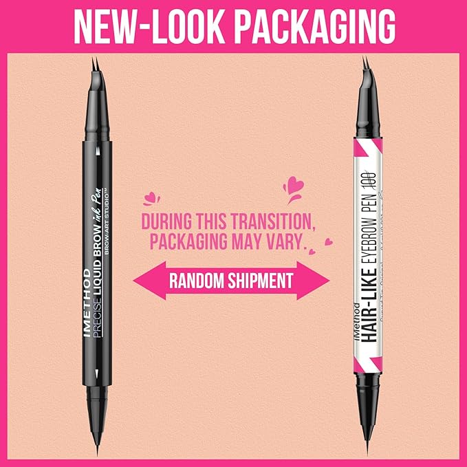 iMethod Curved Eyebrow Pen - Eyebrow Pencil, Brow Pencil 2-in-1 Dual-Ended Microblading Eyebrow Pen with Micro-Fork-Tip and Precise Brush-Tip Create Natural Hair-Like Brows, Last All-Day, Grey