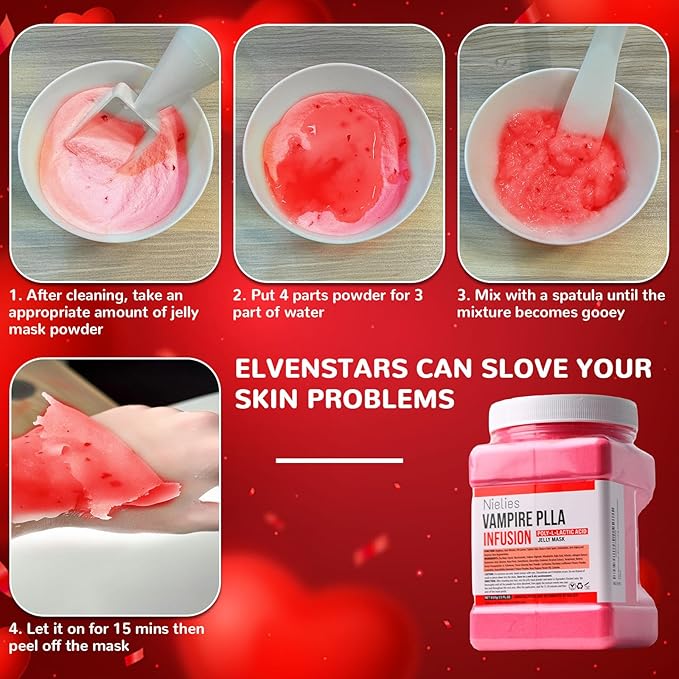 Collagen Jelly Mask – Jelly Mask for Facials & Vajacial, Mascarilla Hidroplástica Facial,Esthetician Supplies for All Skin Types (Vampire)