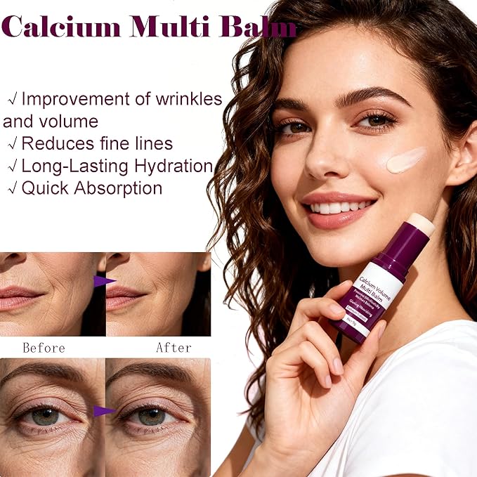 2-Pack Calcium Multi Balm Stick -Collagen Moisturizing Balm Stick for Face,Eyes & Neck, Anti-Wrinkle Eye Cream, Wrinkle Core Sticks For Firming Skin,Hydrating,Anti-aging
