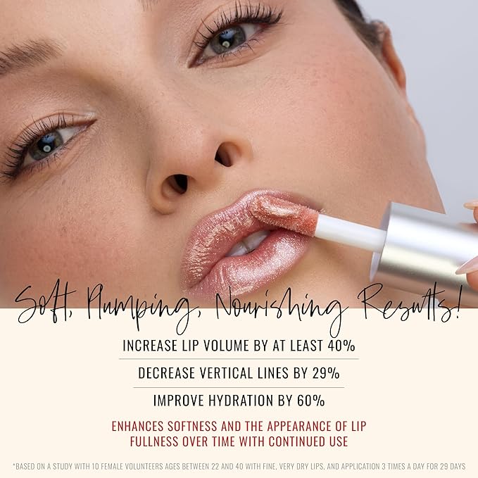 Runway Rogue Loaded Lip Oil, Hydrating and Plumping Lip Shimmer Oil with Tri-Peptide Formula, Pale Pearlescent Nude Shimmer, ‘Champagne Toast’