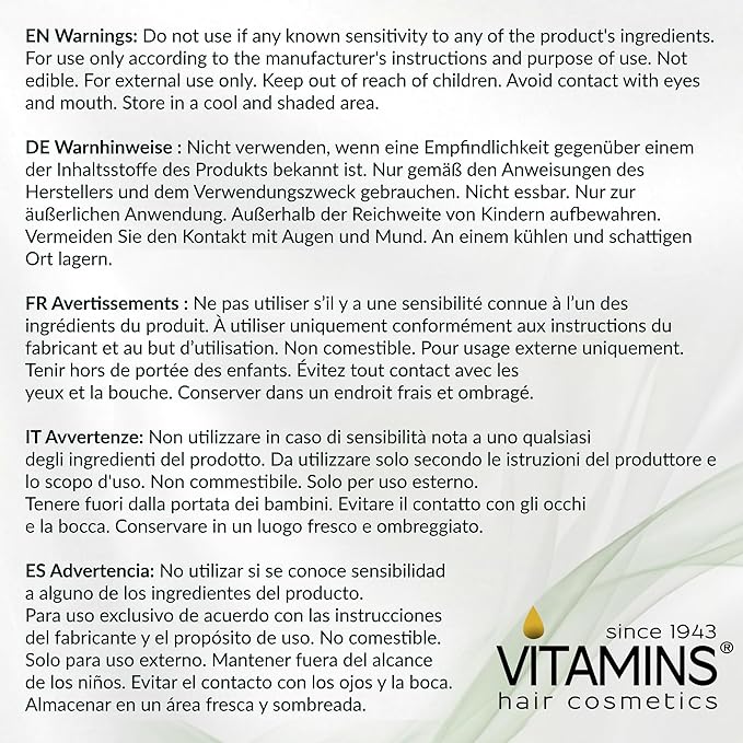 VITAMINS hair cosmetics Keratin Hair Serum with Biotin, Castor Oil & Collagen - Anti-Frizz Heat Protectant & Leave-In Shine Treatment for Dry, Damaged, Color-Treated Hair - 4.25 fl oz (125mL)