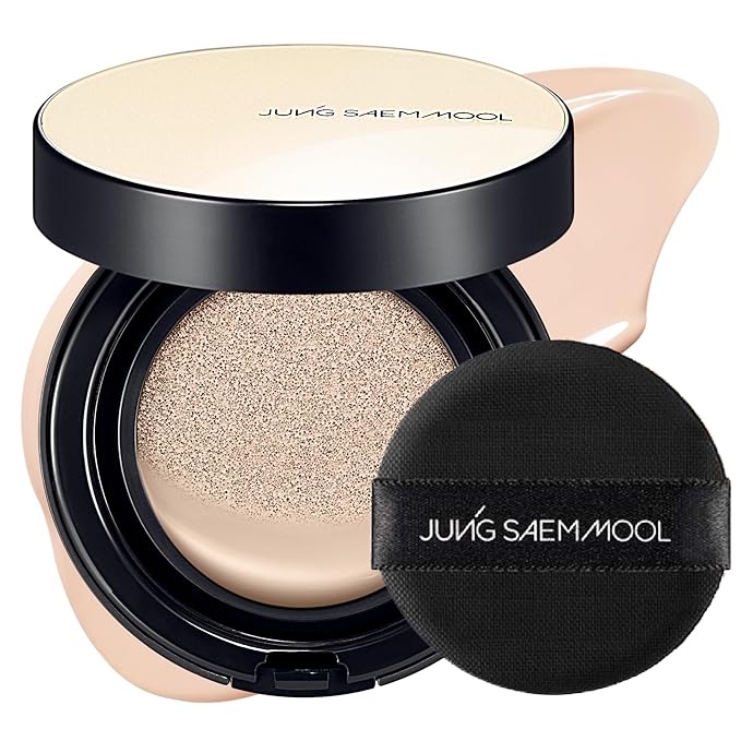 JUNG SAEM MOOL Essential Skin Nuder Cushion | Natural Finish, Buildable Coverage Cushion Foundation by Korean Makeup Artist (Refill Not Included, 0.49 Fl Oz), 17C Fair Pink
