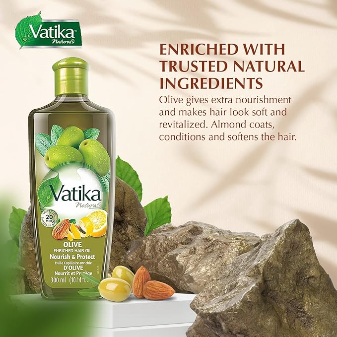 Dabur Vatika naturals Olive Enriched Hair Oil 300 Ml, Packaging May Vary