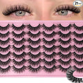 Mink Lashes Wispy Natural Cat Eye Lash Strip 18mm Short Fluffy Strip Lashes Pack Faux Mink Cateye Wispies False Eyelashes Natural Look