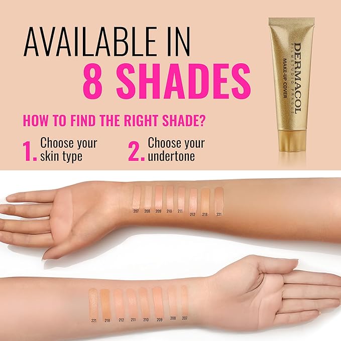 Dermacol - Mini Full Coverage Foundation 13g, Liquid Makeup Matte Foundation with SPF 30, Waterproof Foundation for Oily Skin, Acne, & Under Eye Bags, Long-Lasting Makeup Products Shade- 207