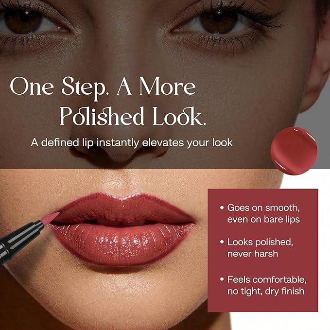 CALAILIS Lip Liner, Long Lasting Liquid Lip Liner Pencil, Waterproof and Smudge-proof Matte Semi Permanent lipliner Stain, Seamless Make Up with All-Day Color (#61 Rose Veil)