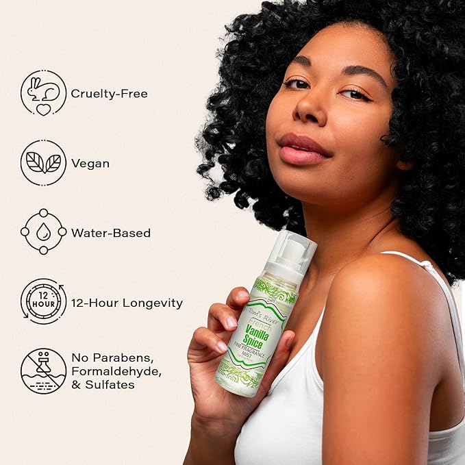 Tom's River Fine Fragrance Body & Hair Mist | Vanilla Spice Scented (Pack of 3) | For Daily Use | Travel-Friendly | 2 fl oz/ 60ml per Bottle (Pack of 3, Vanilla Spice)