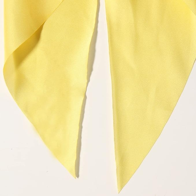 Pack of 2 Knotted Bow Hair Scrunchies Elastic Hair Scarf Hair Ties Bands Satin Hair Ribbon Scrunchy Ponytail Holder for Women and Girls, Hair Scarf Scrunchies,Hair Accessories(Yellow)