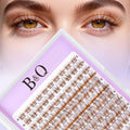 B&Q Brown Lash Clusters Blonde Velure Eyelash Cluster for Light Hair, MochaLash Cluster Eyelash Extensions Soft Browns False Eyelashes Comfortable Velure Eyelash Clusters（Velure 05）