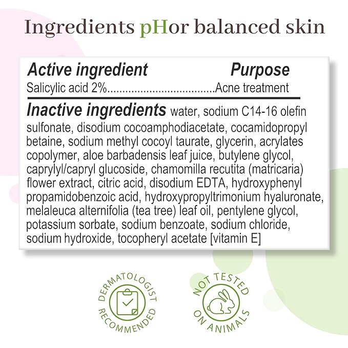 pHisoderm Anti-Blemish Body Wash For Acne-Prone Skin, pH Balanced Body Wash, Salicylic Acid, Hyaluronic Acid, 10 Fl Oz (3 x 10 fl oz)