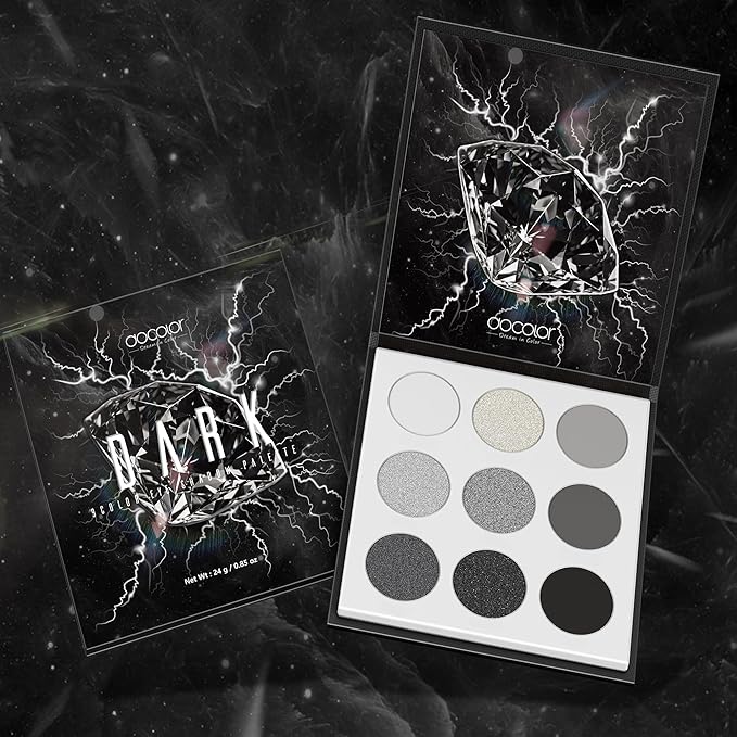 docolor Eyeshadow Palette 9 Colors Black Eyeshadow Gemstone Shadow Palette Highly Pigmented Mattes Shimmers Naked Smokey Glitter Cream Colorful Powder Blendable Long Lasting Waterproof Makeup Palette