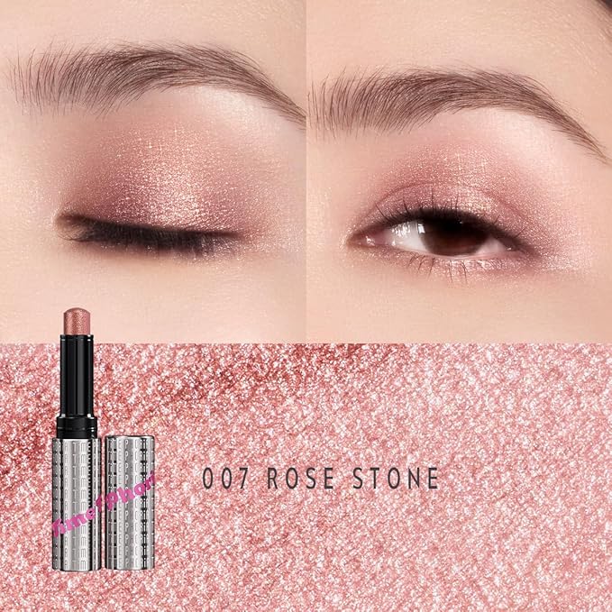 Illumina Jelly Gel Eyeshadow Stick, 007 Rose Stone - Neutral Rose Shimmer Sparkle Finish, Cream Texture With Cooling Feel, Long-Lasting Crease-Proof Smudgeproof Eye Shine, Easy Application