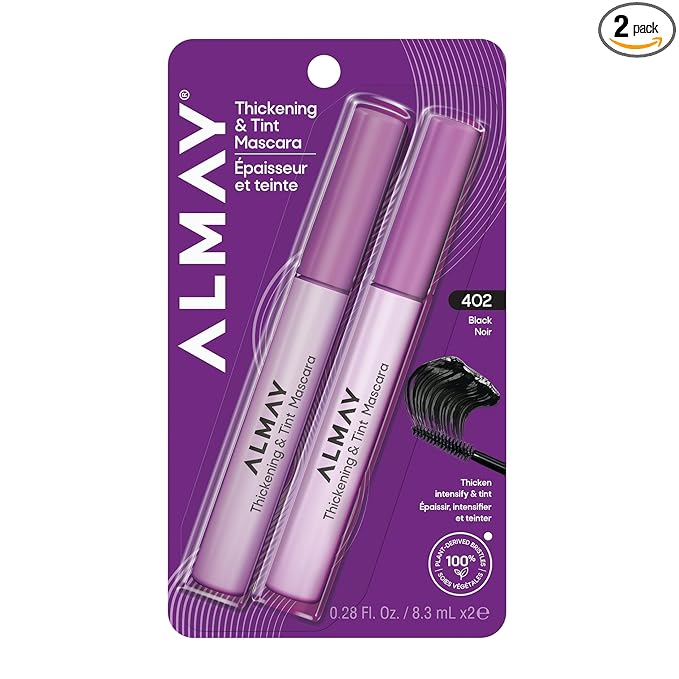 Almay Thickening & Tint Mascara, Nourishing Mascara, Hypoallergenic, 402 Black