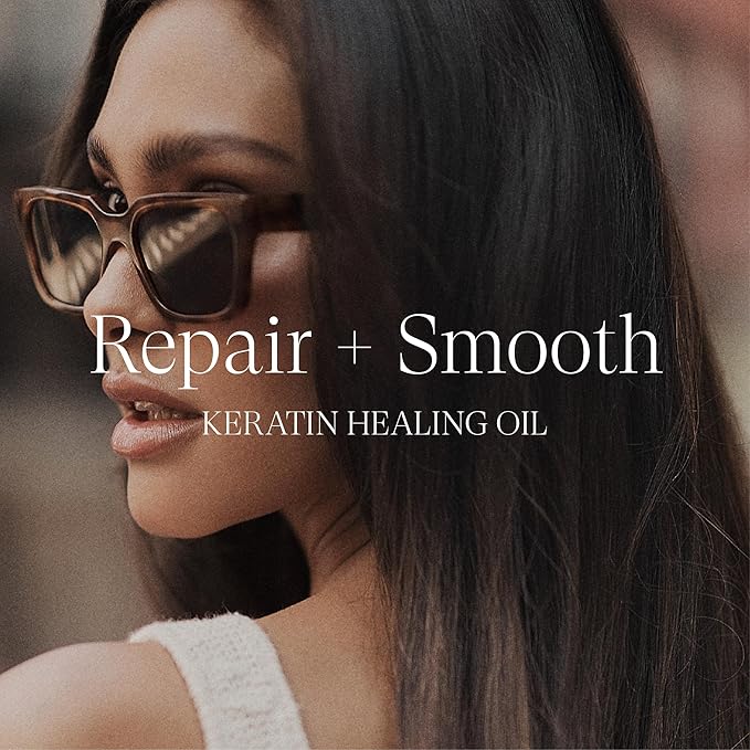 L'ANZA Keratin Healing Oil Bond Smoothing Styler Repairs Split Ends, Smooths Flyaways, Adds Silky Shine, Color Safe, Anti-Frizz, Heat & UV Protection Anti-Humidity, Sulfate Free (4.7 Fl Oz)