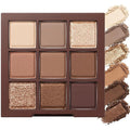 Erinde 9 Colors Eyeshadow Palette, Matte Shimmer Glitter Eye Shadow Palette Makeup, Highly Pigmented Long Lasting Waterproof, Natural Neutral Nude Eyeshadow Makeup Pallet, Chocolate Brown