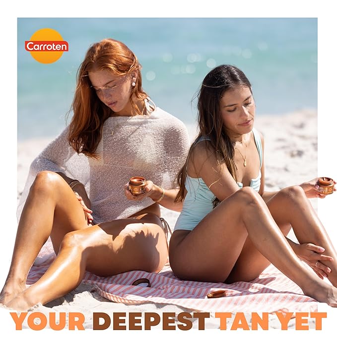 Carroten Mini Shimmer Gold Tanning Gels | Travel Size Tan Accelerator & Body Bronzer | Non-Greasy Water-Resistant with Carrot & Coconut Oil | Vitamin A & E For Moisture & Hydration | 1.7 oz (2 Pack)