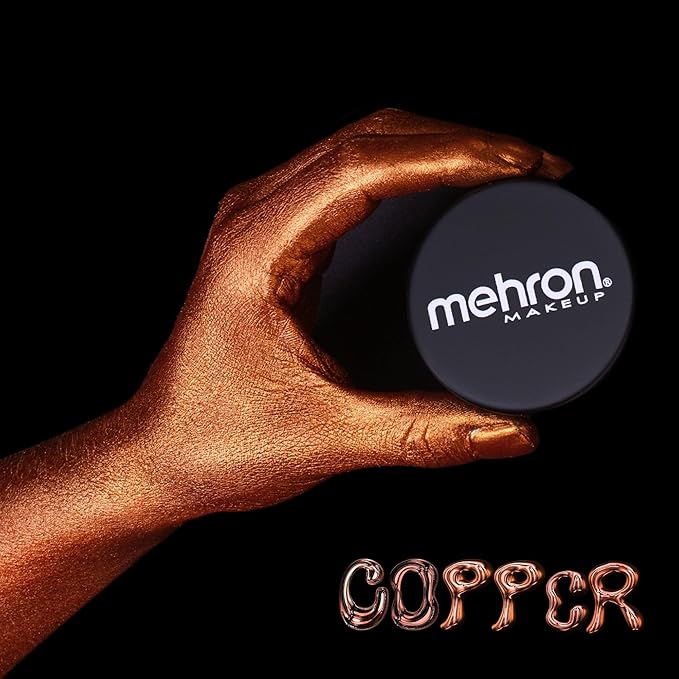 Mehron Makeup Artist Pigment – Metallic FX Powder | Metallic Powder Pigment for Face & Body Paint, Eyeshadow & Eyeliner, Cosplay .15 oz (4.1 g) (Copper) | Made in the USA