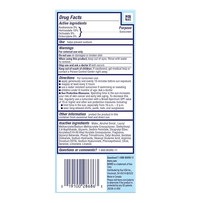 Biore UV Aqua Rich SPF 50 Moisturizing Sunscreen for Face, Oxybenzone & Octinoxate Free, Dermatologist Tested, Vegan, Cruelty Free, For Sensitive Skin, 1.7 Oz, Pack of 3,White