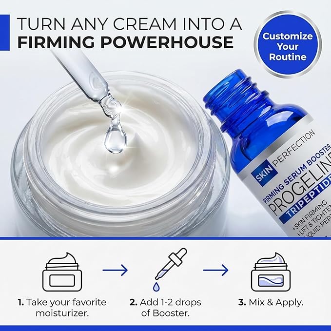 Skin Perfection Firming Serum Booster with Progeline Peptide Repair Serum Neck and Face Progeline Cream Upgrade Trifluoroacetyl Tripeptide-2 Anti-aging Diy .5 Fl Oz