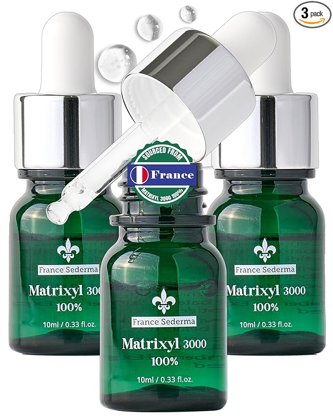 Matrixyl 3000 Peptide Serum [3-Pack Best Value](10ml x 3) – Helps Smooth Fine Lines, Face,Neck Hands Décolleté, DIY Booster Pure Peptide Complex Anti-Aging, Collagen Boosting Wrinkle Treatment