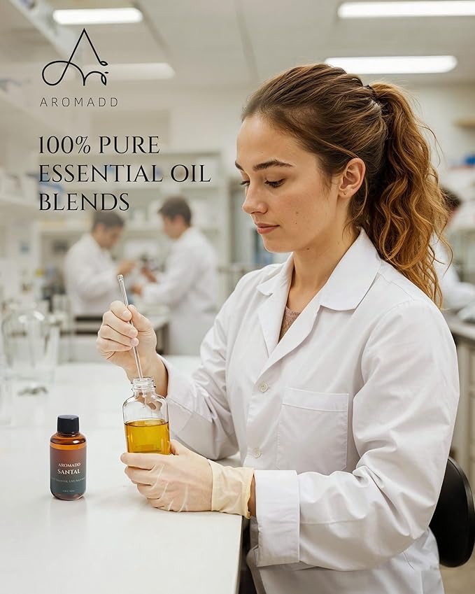 Aromadd Aromadd Santal Diffuser Oil Inspired by Luxury Hotel Scent, Essential Oils for Waterless Diffuser, Warm Sandalwood & Amber Aroma, Long-Lasting & Natural Home Fragrance - 3.38 fl oz (100 mL)