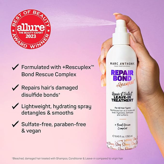 Marc Anthony Repair Bond Travel Size Shampoo, Conditioner, and Leave In