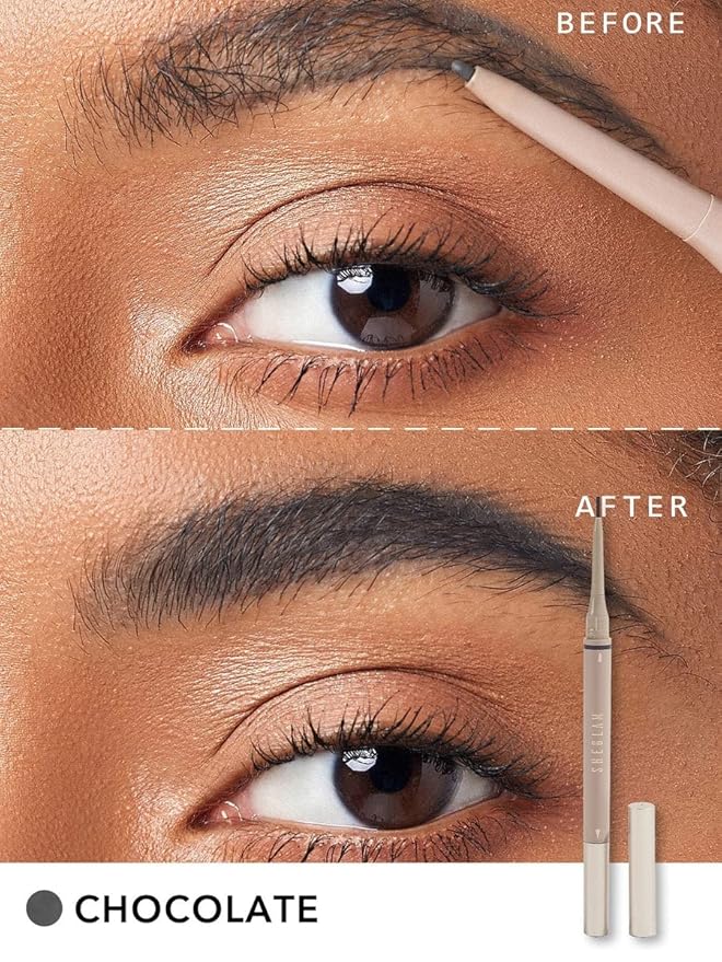 SHEGLAM Dual-Sided Eyebrow Pencils Cream Waterproof Long Lasting Eye brow Pen Makeup - Chocolate (Pack of 2)