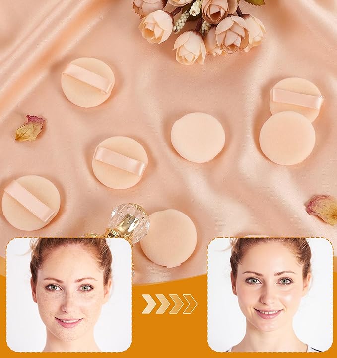 12 Pcs Mini Makeup Puff, Mini Puff Soft Sponge, Finger Puff Mini Makeup Puffs for Loose Powder, Foundation, Daily Makeup(1.57 Inch)