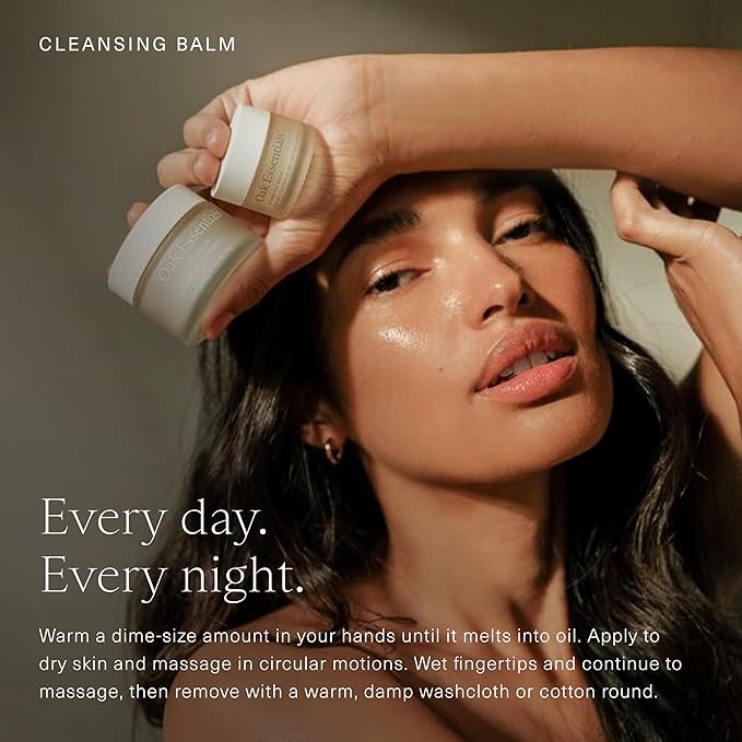 Oak Essentials Cleansing Balm, Balm-to-Oil Makeup Remover with Avocado, Organic Sesame, and Safflower Seed Oils, Gentle Hydrating Face Cleanser, 1.4 Oz