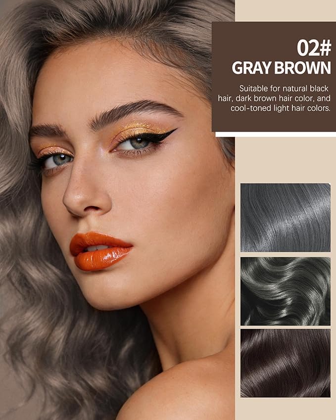 Tinted Eyebrow Gel, Gray Brown Waterproof Eye Brow Glue Tinting Kit, Long-Lasting Smudge-proof Transfer-proof, Natural Eyebrow Gel with Brow Razor, gel para cejas Women's Day Makeup for Women-02