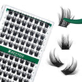 Lash Clusters 96pcs Individual Lashes D Curl 16mm Eyelash Clusters KEYYOU Volume Wispy Lash Extension Soft&Comfortable Easy DIY at Home(Y22,D-16mm)