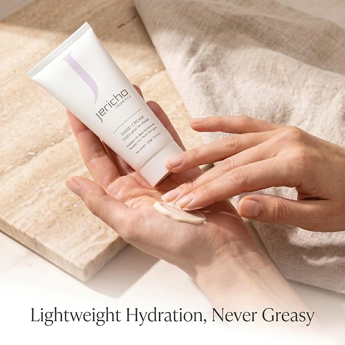 Jericho Cosmetics Hand Cream – Moisturizing & Nourishing with Aloe, Olive Oil & Dead Sea Salts – Hydrating Formula with Witch Hazel & Vitamin E – Non-Greasy, 3.4 oz - 2 Pack