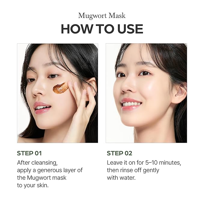 I'm from Mugwort Mask, Wash-Off Calming Face Mask with Mugwort Extract, Cooling & Soothing Care for Sensitive Skin, Korean Skincare 2.46 fl.oz