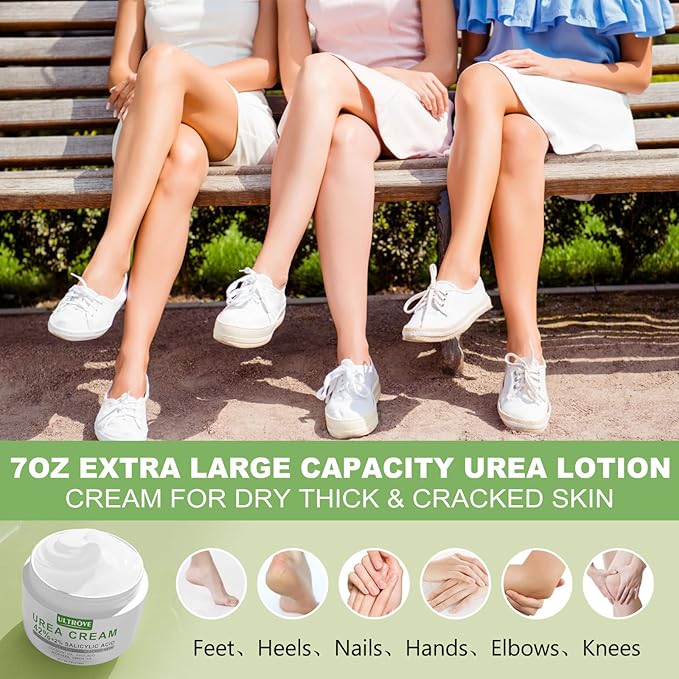 Urea Cream 42% with 2% Salicylic Acid, Callus and Dead Skin Remover, Deeply Moisturize, Repair Dry, Cracked, Rough Skin of Heel, Elbow and Knee, Effective Urea Foot Cream(7oz)