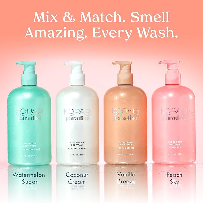 Kopari Paradiso Cloud Foam Body Wash – Coconut Cream | Hydrating Foaming Body Wash with Hyaluronic Acid & Vitamin E | Gentle Cleanse, Coconut Scent