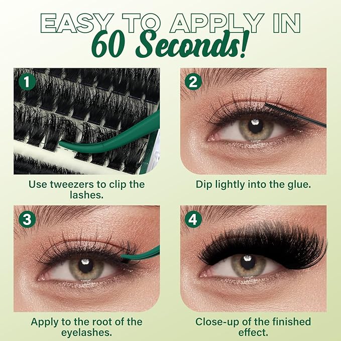 KEYYOU Lash Clusters 3D Effect Eyelash Clusters 231pcs Individual Lashes Wispy Lashes Volume Cluster Lashes Natural Soft DIY Lash Extension(3D-100D200D-D-8-16MIX)