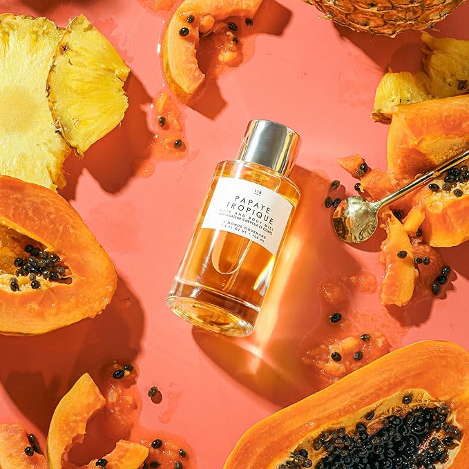 Le Monde Gourmand Papaye Tropique Hair & Body Mist for Women, Hair Perfume & Body Spray, Papaya Jasmine Sandalwood Scent, Vegan & Cruelty Free, 3.4 fl oz (100 ml)