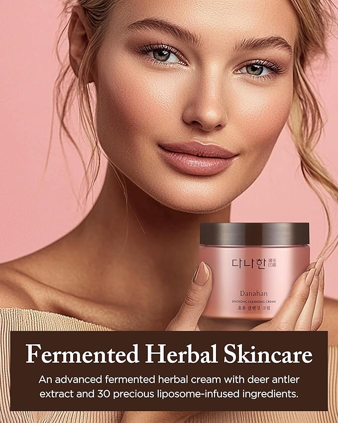 Danahan Hyoyong Fermented Herbal Cleansing Cream – Giant Size 9.47 oz, Makeup-Melting First Cleanse with Deer Antler & 30+ Botanicals, Non-Stripping, Intensive Moisturizing