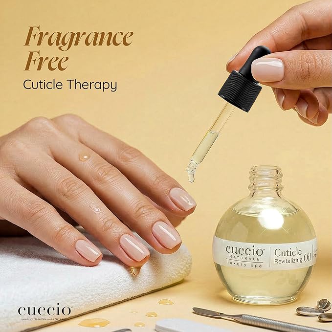 Cuccio Naturale Fragrance Free Revitalizing Cuticle Oil, Lightweight Fast-Absorbing Hydrating Nail & Cuticle Conditioner, Cold-Pressed Oils + Vitamin E, 2.30 Fl Oz