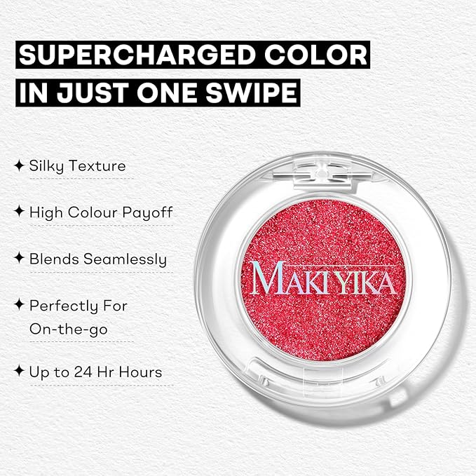 MAKI YIKA Dark Red Crème Eyeshadow Single, Shimmer Vampire Red Cream Eye Shadow palette for Women Color Stay Long Lasting Waterproof Eye Makeup Monochrome Eyeshadows,#17