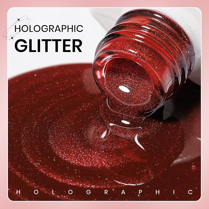 Red Cat Eye Gel Nail Polish, 15ML Jelly Glass Cateye Gel Polish with Magnet Moonlight Shimmer Glitter Magnetic Nail Polish Soak Off Salon DIY at Home